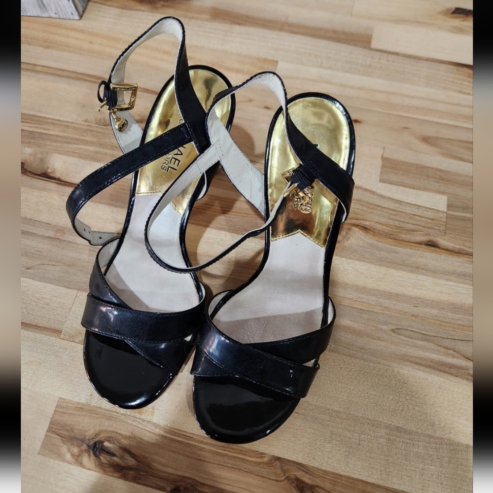Michael kors black Elisa sandal high heel size 8